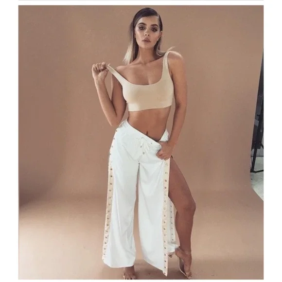 Meshki White and Tan Track Pants - Picture 10 of 11